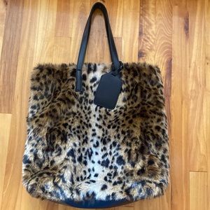 Carine Roitfeld for Uniqlo Faux Fur + Leather Bag in Leopard
